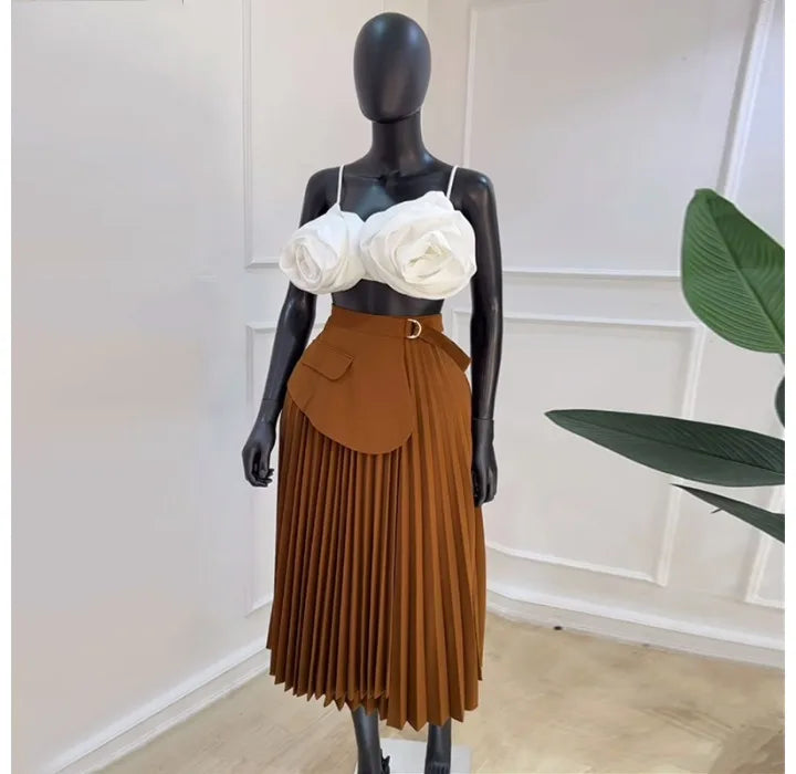 Elegant Sweet and Fresh High Waist Irregular Skirt