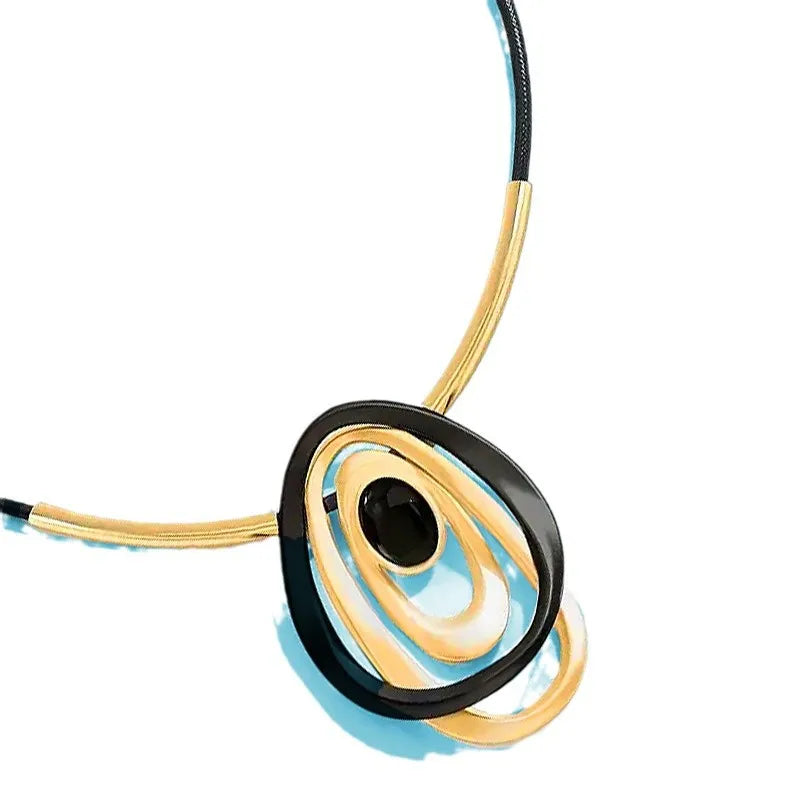 Circle Oval Pendant Necklace