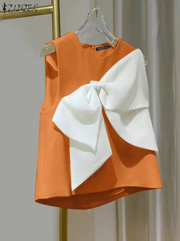 Summer Chic Sleeveless O-neck Tops