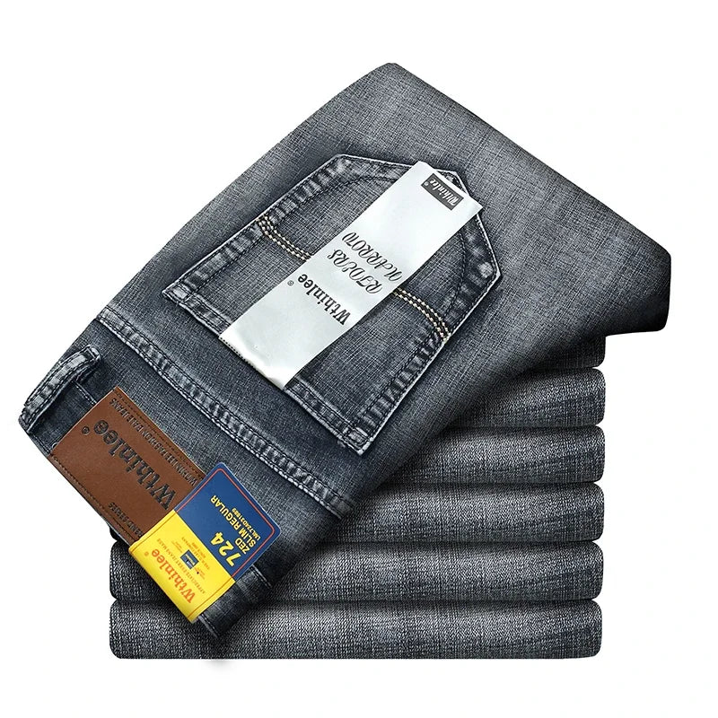 Spring Autumn Straight Elastic Slim Fit Casual Work Pants