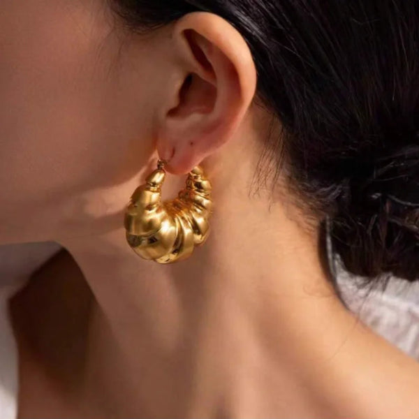 Punk Geometric Round Hoop Earrings