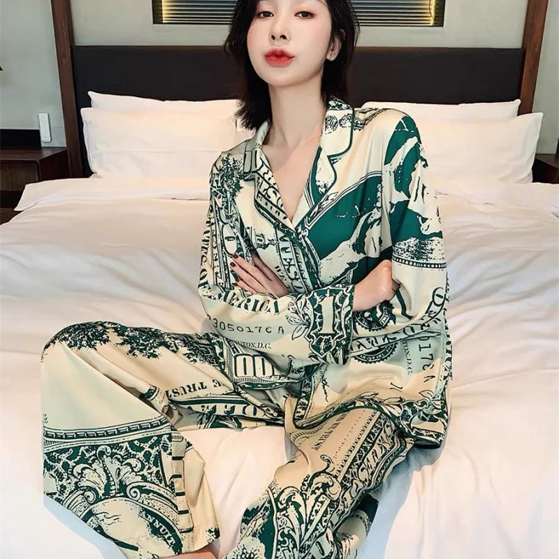 Cardigan Lapel Home Wear Two-Piece E