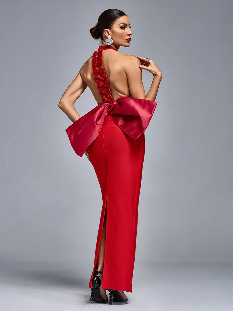 Halter Backless Off Shoulder Sleeveless Dress