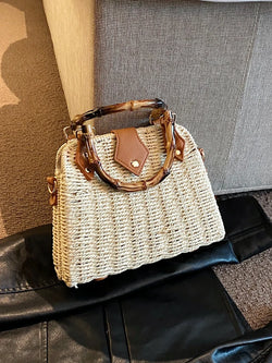 Summer Exquisite Bamboo Straw Woven Shoulder Bag