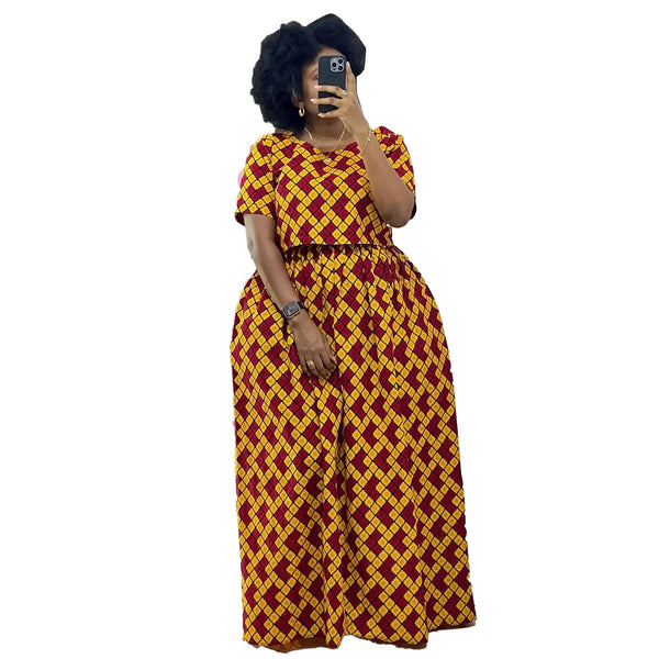 Sets Short Sleeve Sexy Print Top +Loose Wide Leg Pant