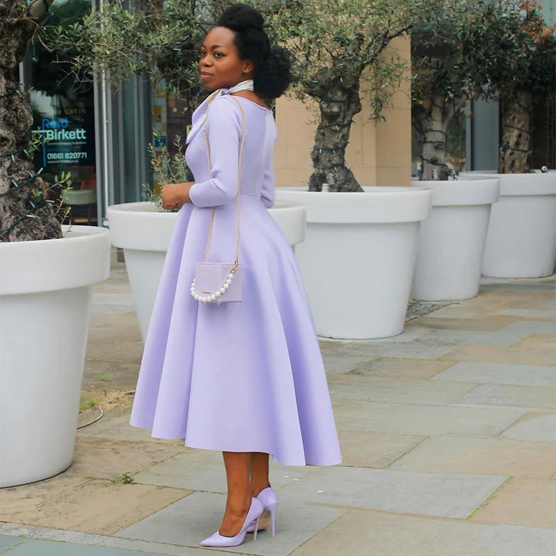Elegant and Pretty Long Sleeve O-neck Dress