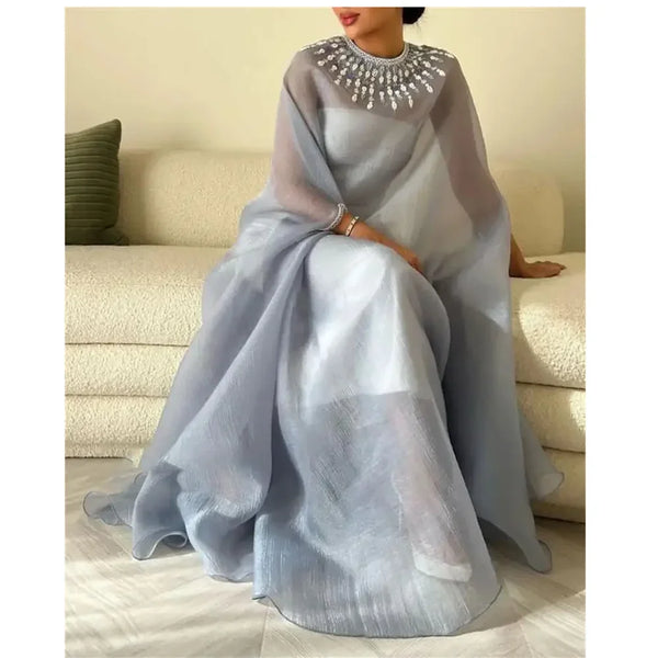 Elegant O-Neck Long Sleeves Evening Gowns
