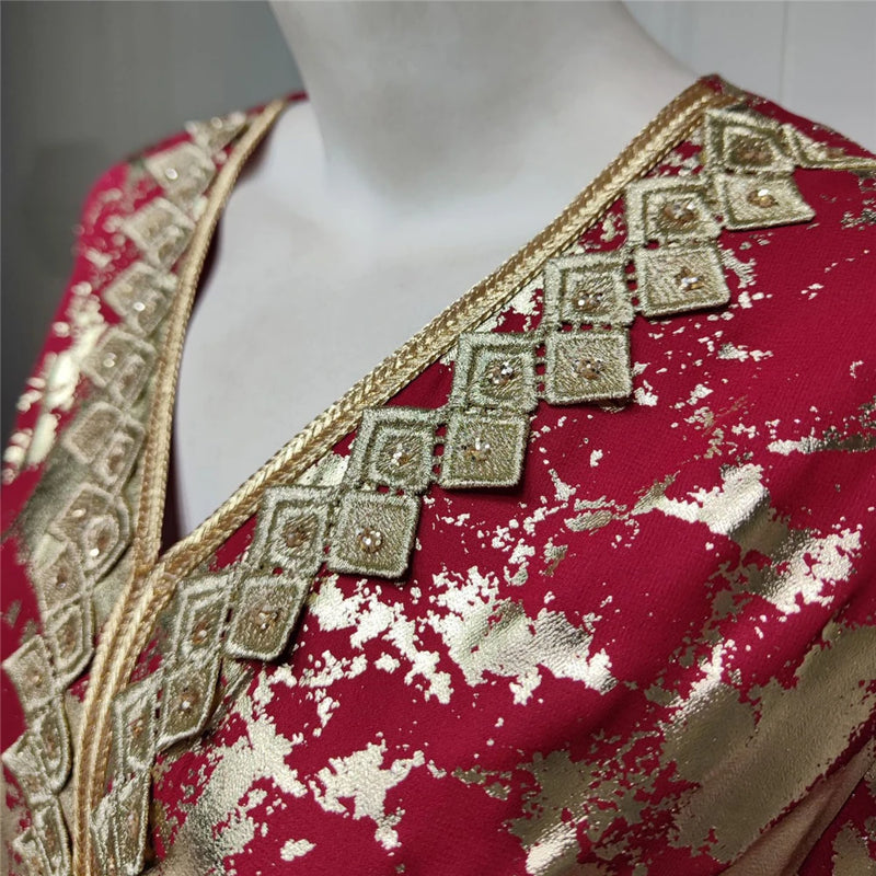 Embroidery Moroccan Caftan Belt Luxury Party Dresss