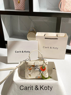 Sweet Luxury Box Bag with Delicate Flower Pendant
