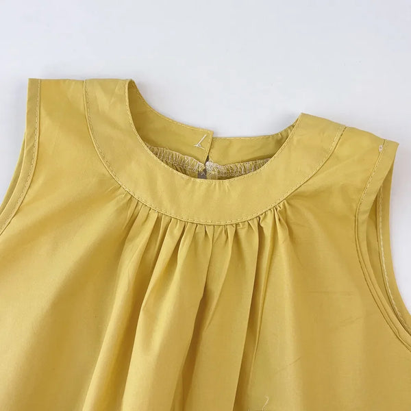 Summer Girls Casual Flower Vest Dress