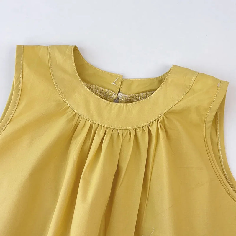 Summer Girls Casual Flower Vest Dress