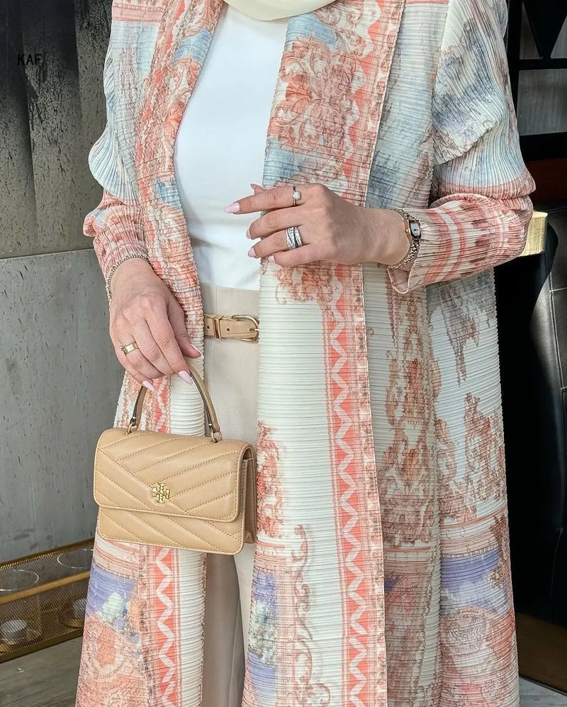 Retro Printed Long Sleeved Abaya
