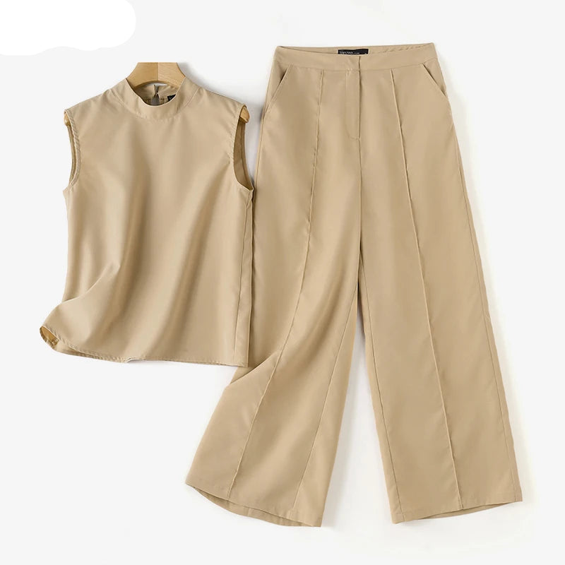 Elegant Chic Sets Tank Top and Wide Loose Pants