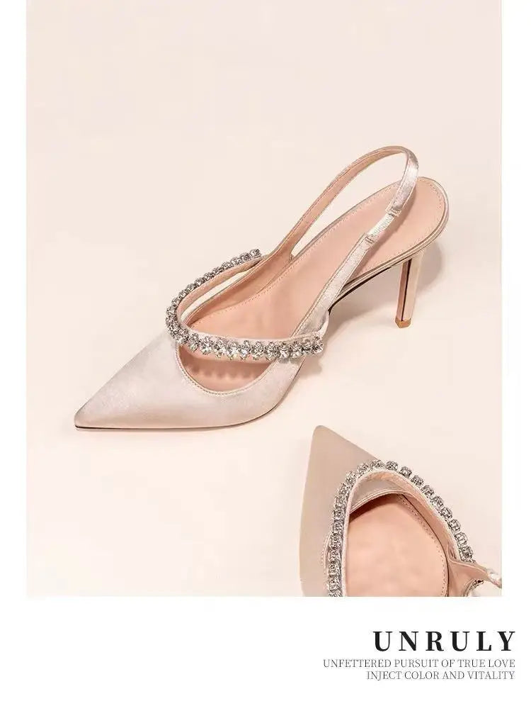 Slim Heeled Pointed High-heeled Shoes with A Headband
