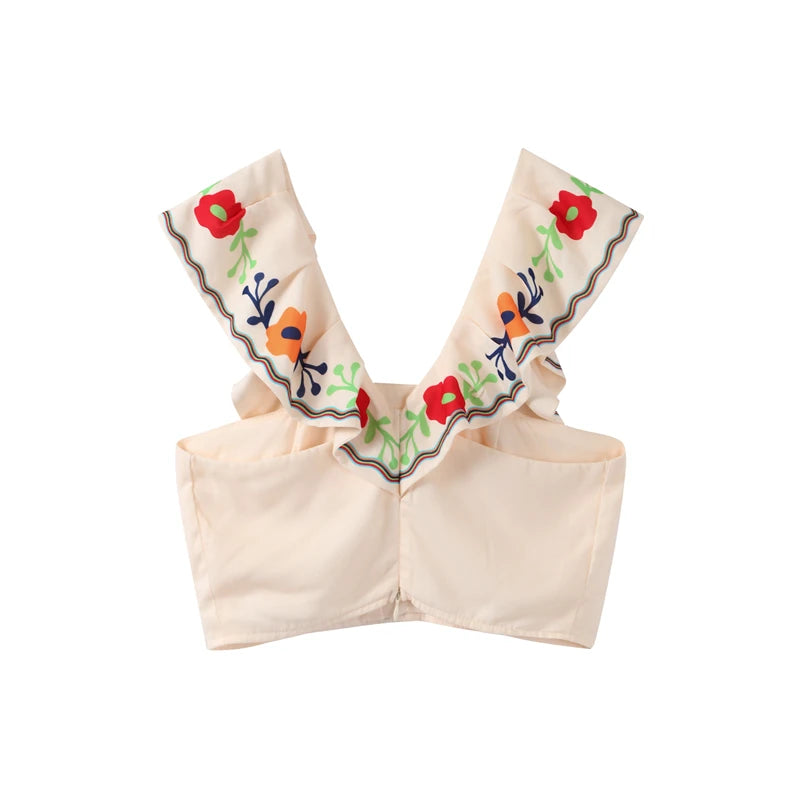 Chic Flying Sleeve Square Neck Sleeveless Set