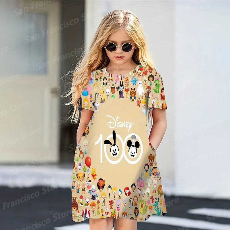 Disney Series Cartoon Pattern Girl Dress