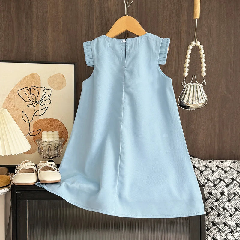 Elegant 3D Flower Vest Princess Dress