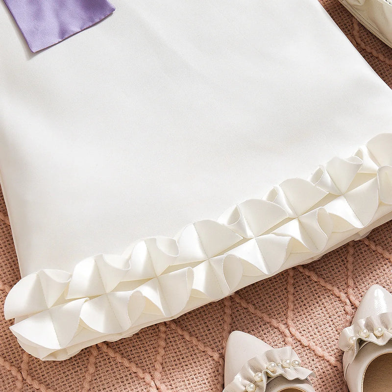 Shoulder Silk Scarf Slim Dress