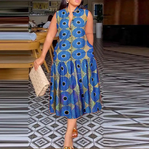 Bohemian Sundress Printed Midi Dress