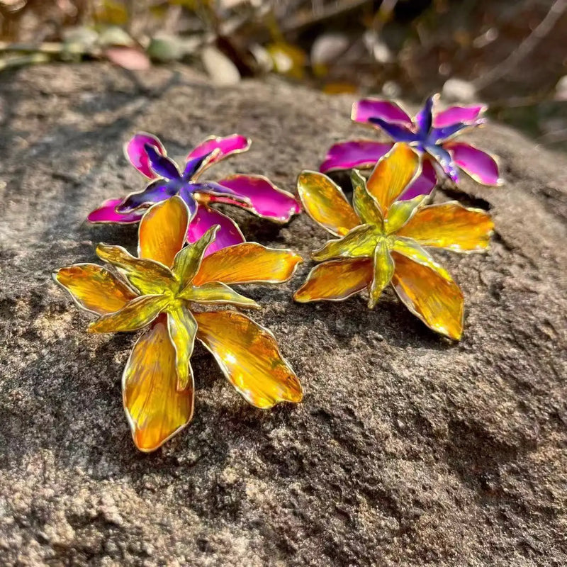 Sweet Temperament Wave Dot Leaf Flower Earrings