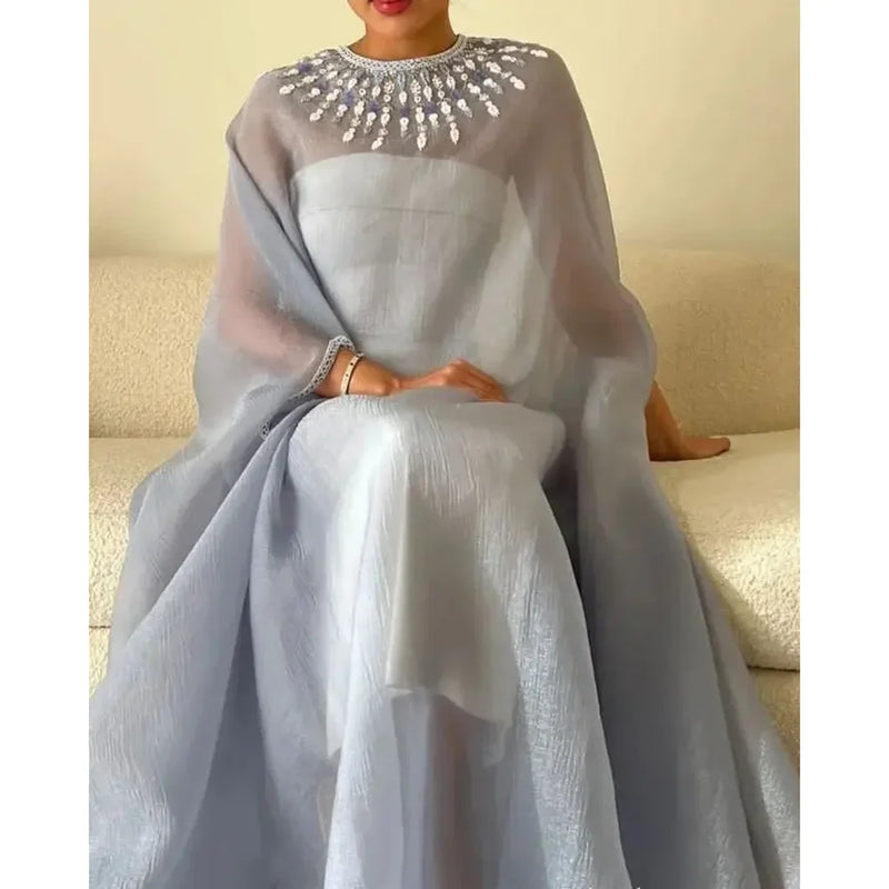 Elegant O-Neck Long Sleeves Evening Gowns