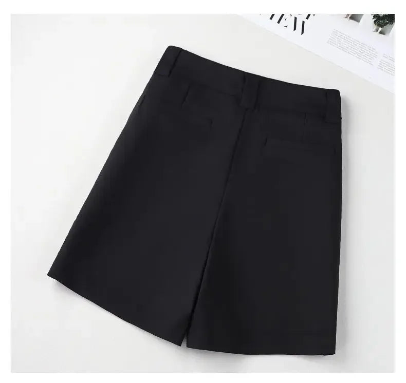 Summer Thin Four-point Slim High Waist A-line Casual Wide-leg Short