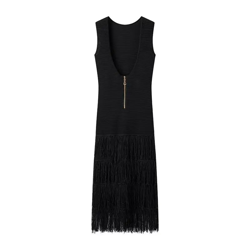 Casual Slimming Tassel Sleeveless Dress