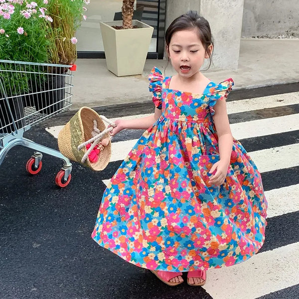 Square Neck Flying Sleeves Cute Princess Dress