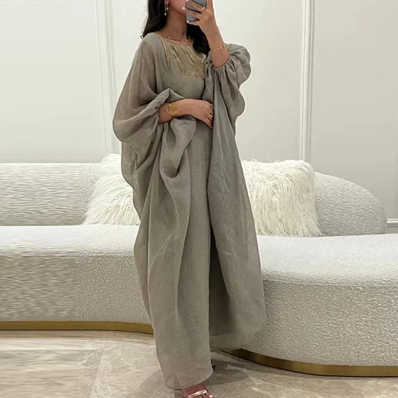 Vintage Cotton Linen Elegant Dress