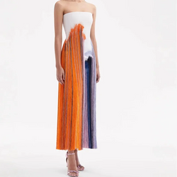 Chic Hollow Out Sleeveless Strapless Tube Dress