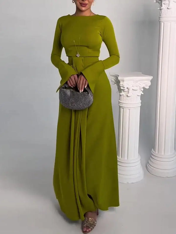 Elegant Evening Party Long Sleeves Gown