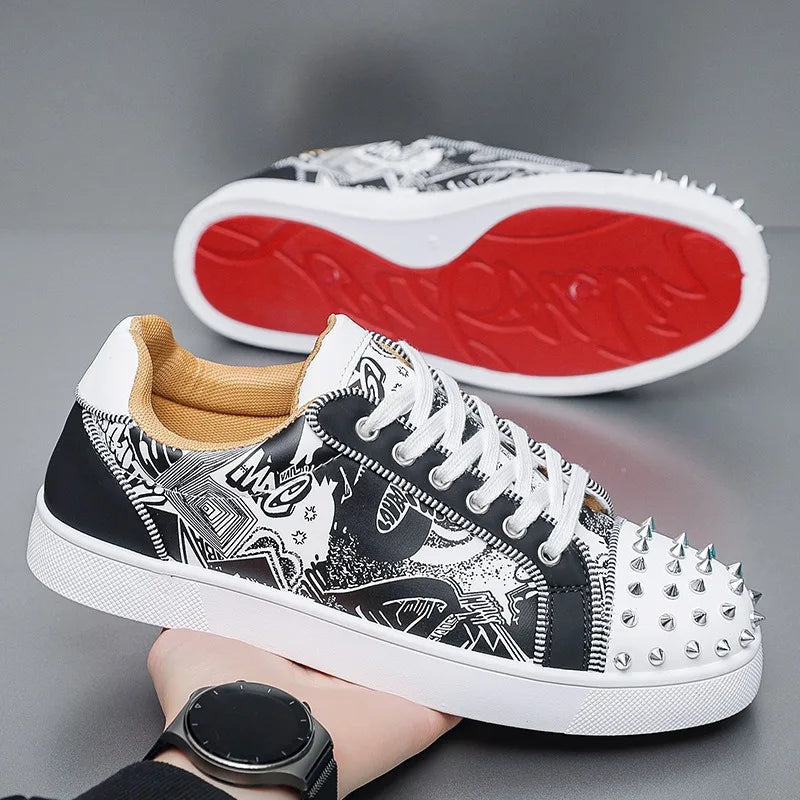 Casual Men Designer Rivet Punk Board Shoes