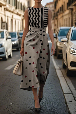 Elegant Floral Sleeveless Timeless Long Ankle Length Dress