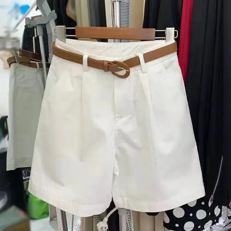 Casual Shorts Loose High Waist Wide Legs
