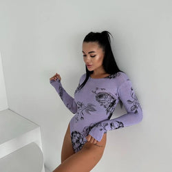 Sexy Round Neck Long Sleeve Bodycon Tshirt