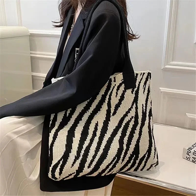 Zebra Pattern Crochet Bag