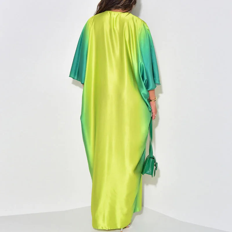 Elegant V-neck Patchwork Boho Long Dress