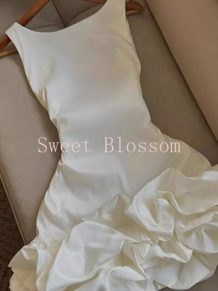 Elegant White French Retro Sleeveless Bud Hepburn Dress