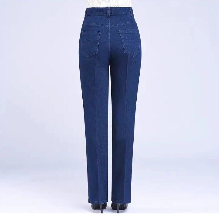 Straight Casual High Waist Classic Denim Pants