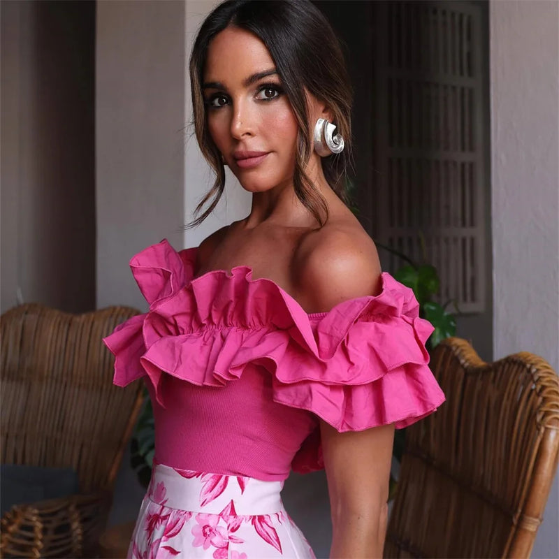 Summer Versatile High Waisted Flower Print Long Skirt
