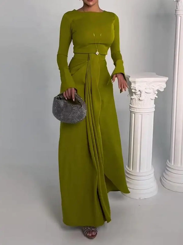 Elegant Evening Party Long Sleeves Gown