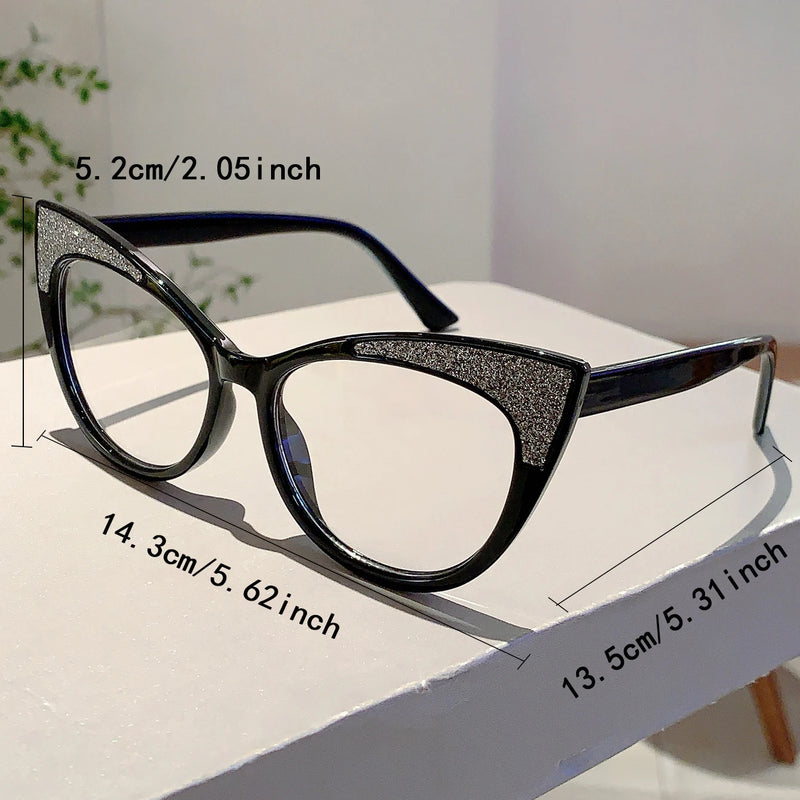 Colorful Bling Frame Cat Eye Eyeglasses