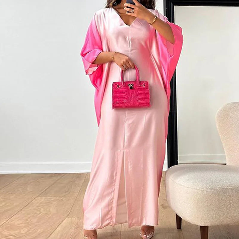 Elegant V-neck Patchwork Boho Long Dress