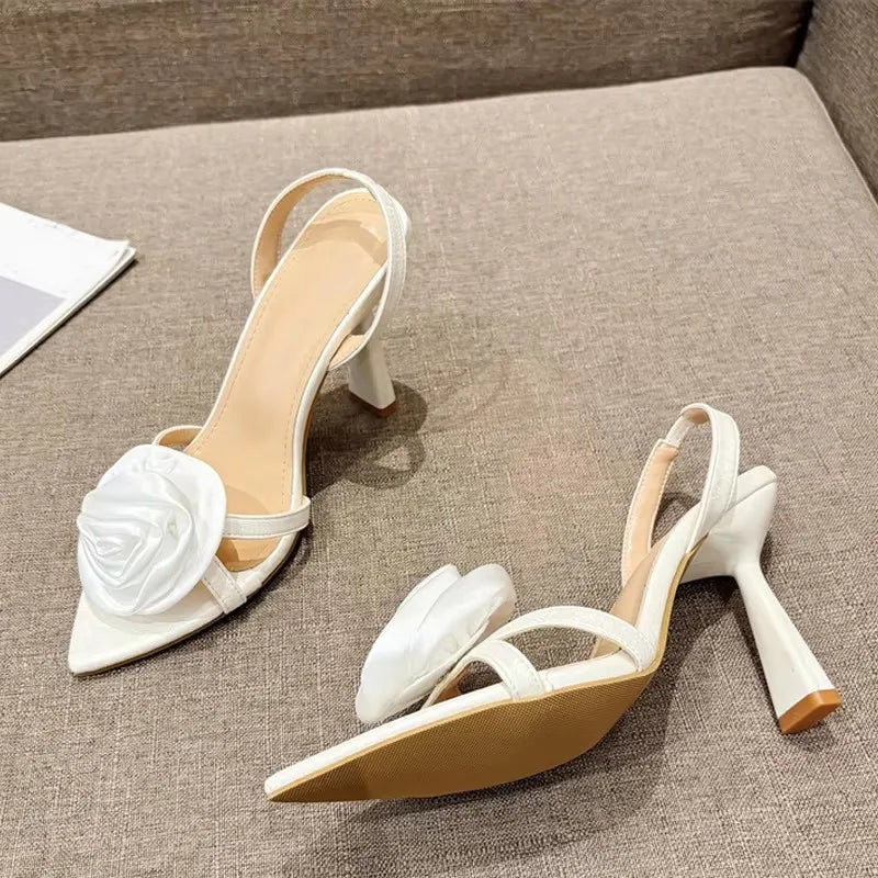 Silk Rose Flowers Slippers Sandal
