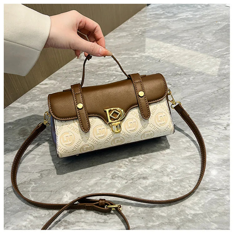 Retro Collision Crossbody Baguette Bag