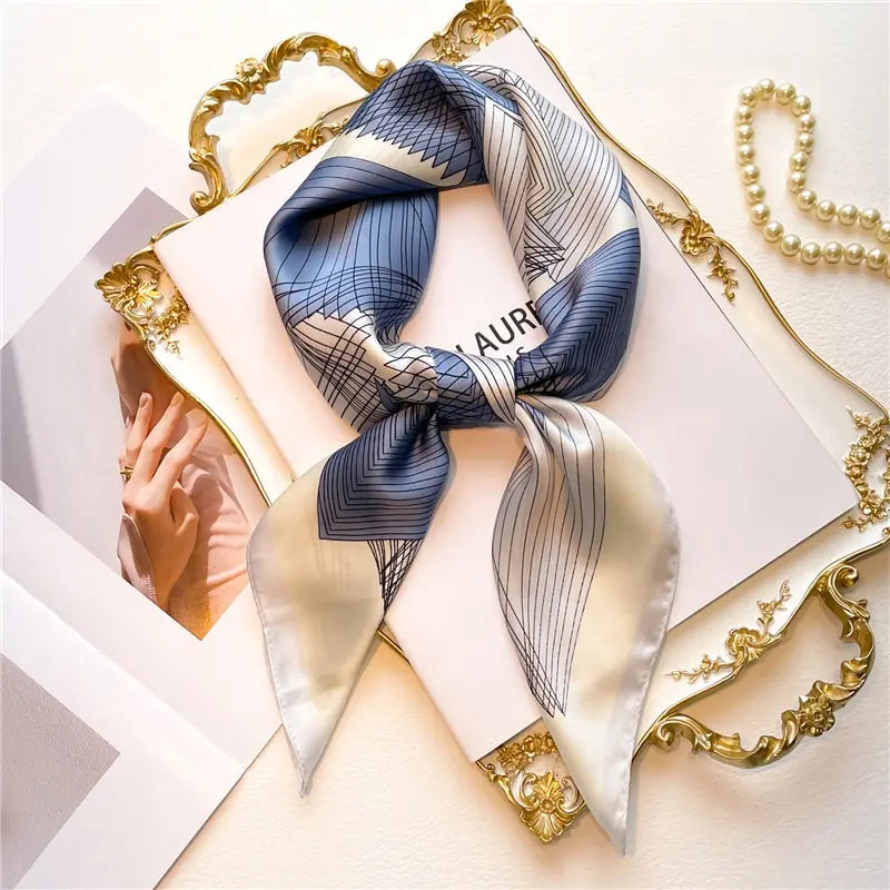 Satin Bandana Print Scarves