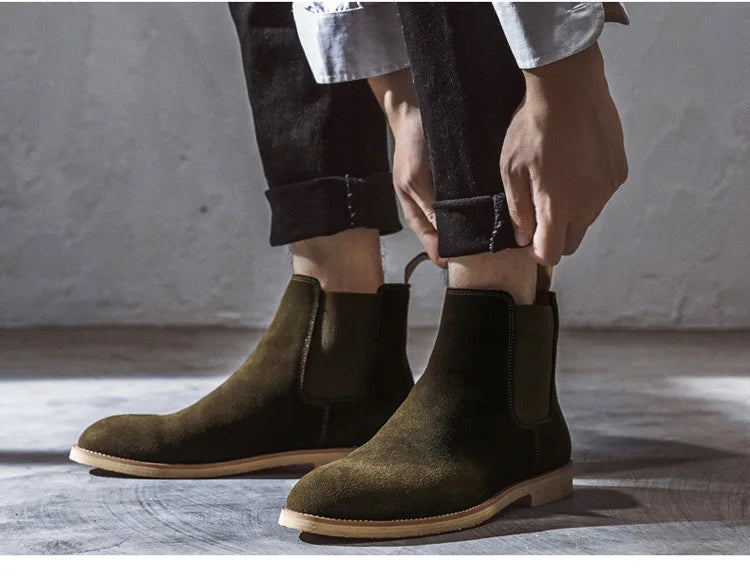 Retro Suede Genuine Leather Boots