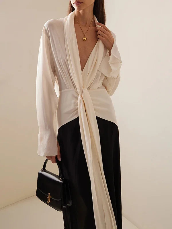 Vintage Deep V-Neck Pleated Evening Dresses