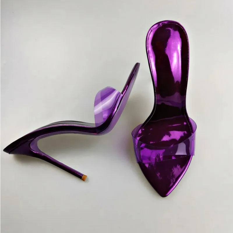 Transparent Slippers Pointe Toe Thin Heels