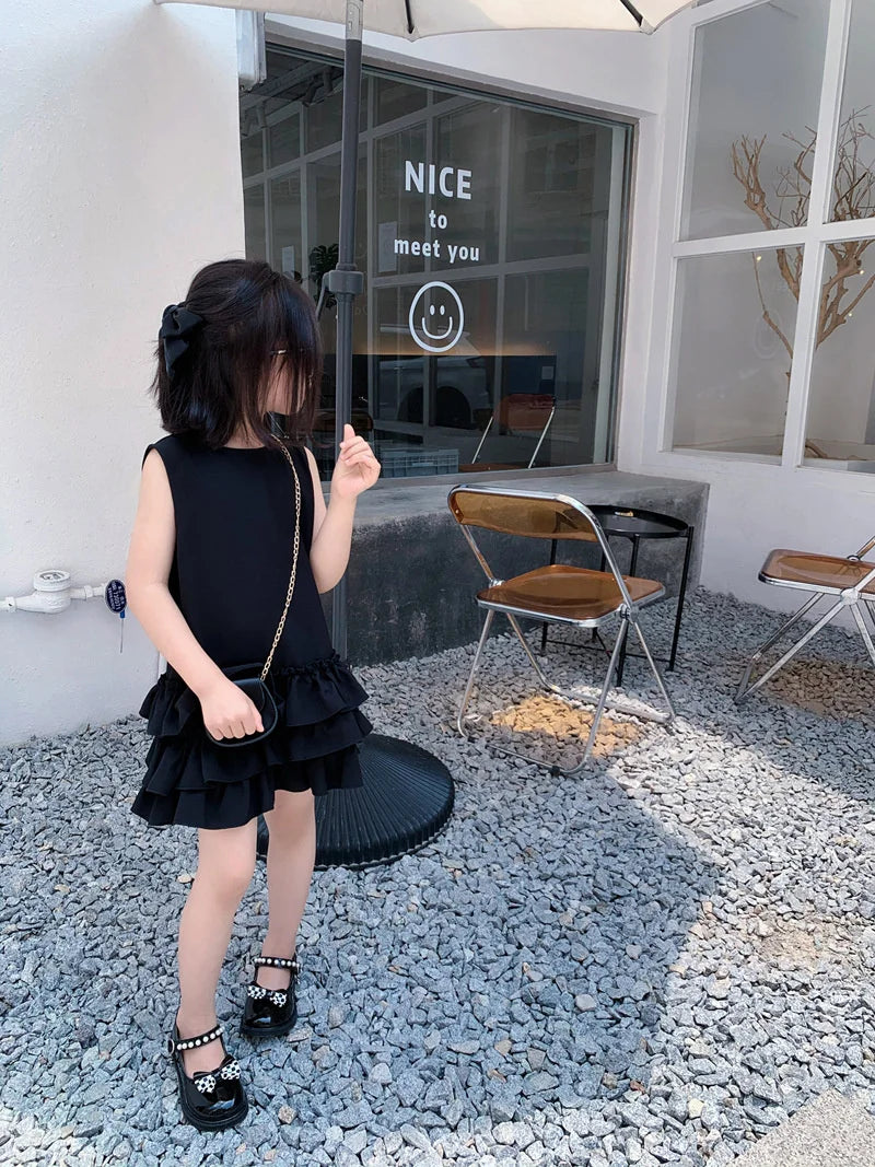 Summer Family Layered Cake Mother Daughter Ruffle Dress